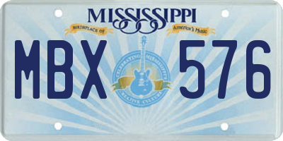 MS license plate MBX576