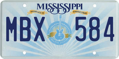 MS license plate MBX584