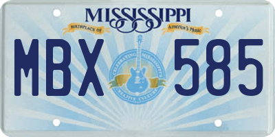 MS license plate MBX585
