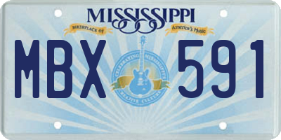 MS license plate MBX591