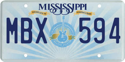 MS license plate MBX594