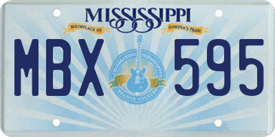 MS license plate MBX595