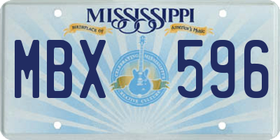MS license plate MBX596