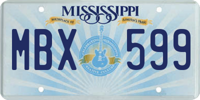 MS license plate MBX599