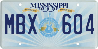 MS license plate MBX604