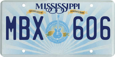 MS license plate MBX606