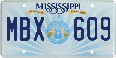 MS license plate MBX609