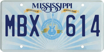 MS license plate MBX614