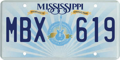 MS license plate MBX619