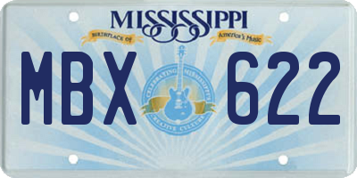 MS license plate MBX622