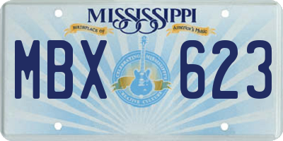 MS license plate MBX623