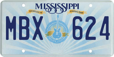 MS license plate MBX624