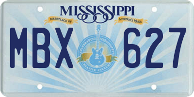 MS license plate MBX627