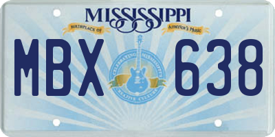 MS license plate MBX638
