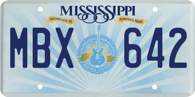 MS license plate MBX642