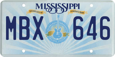 MS license plate MBX646