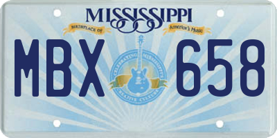 MS license plate MBX658