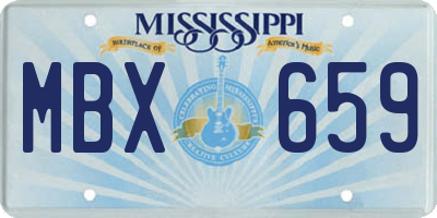MS license plate MBX659