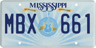 MS license plate MBX661