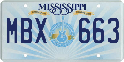 MS license plate MBX663