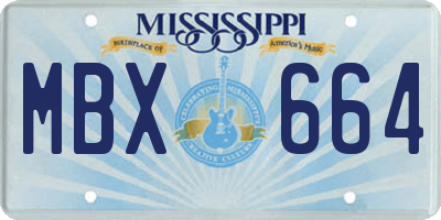 MS license plate MBX664