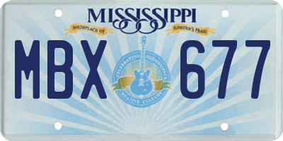 MS license plate MBX677