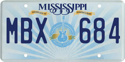 MS license plate MBX684
