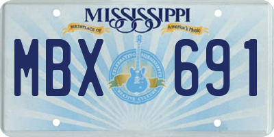 MS license plate MBX691