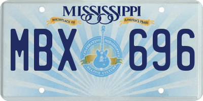 MS license plate MBX696