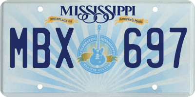 MS license plate MBX697