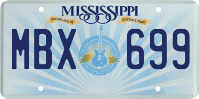 MS license plate MBX699