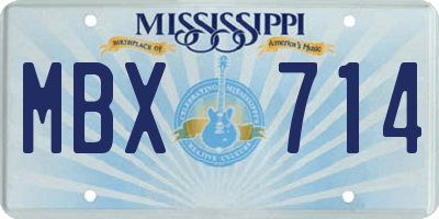 MS license plate MBX714
