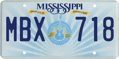 MS license plate MBX718