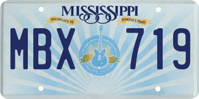 MS license plate MBX719