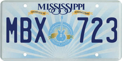 MS license plate MBX723