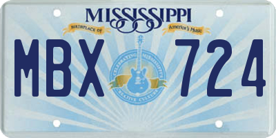 MS license plate MBX724