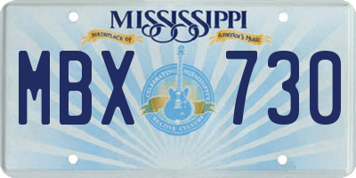 MS license plate MBX730