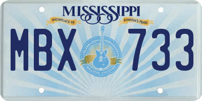 MS license plate MBX733