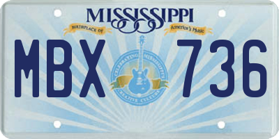 MS license plate MBX736