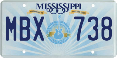 MS license plate MBX738