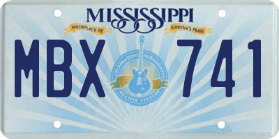 MS license plate MBX741