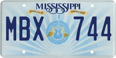 MS license plate MBX744