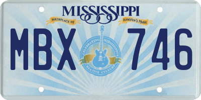 MS license plate MBX746