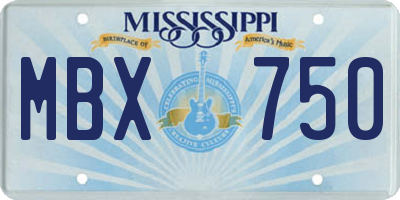 MS license plate MBX750