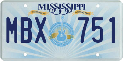 MS license plate MBX751