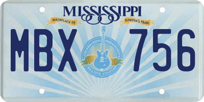 MS license plate MBX756