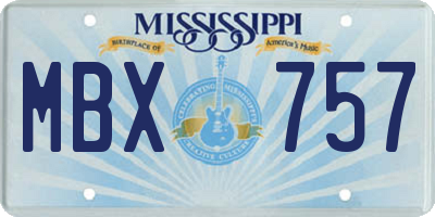 MS license plate MBX757