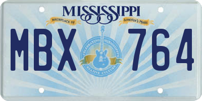 MS license plate MBX764