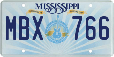 MS license plate MBX766