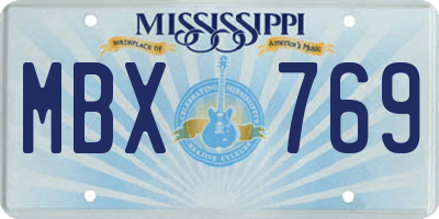 MS license plate MBX769